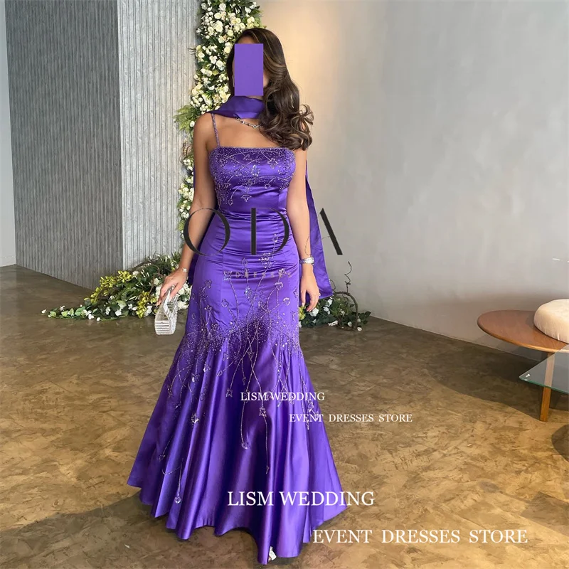 LISM  Beading Feathers Lace Feathers Formal Evening Dress One Shoulder Mermaid Prom Gown With Long Shawl Sexy Women 2024 1