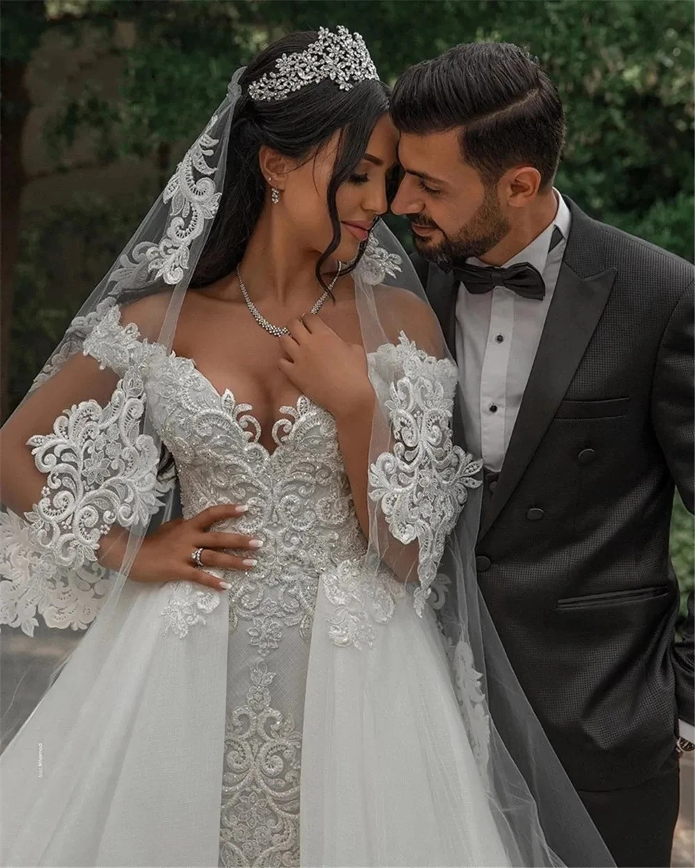 Vestido de noiva Lace And Tulle Bride Wedding Dress 2023 Princess Tube Top  Beading Wedding Gown Custom-made