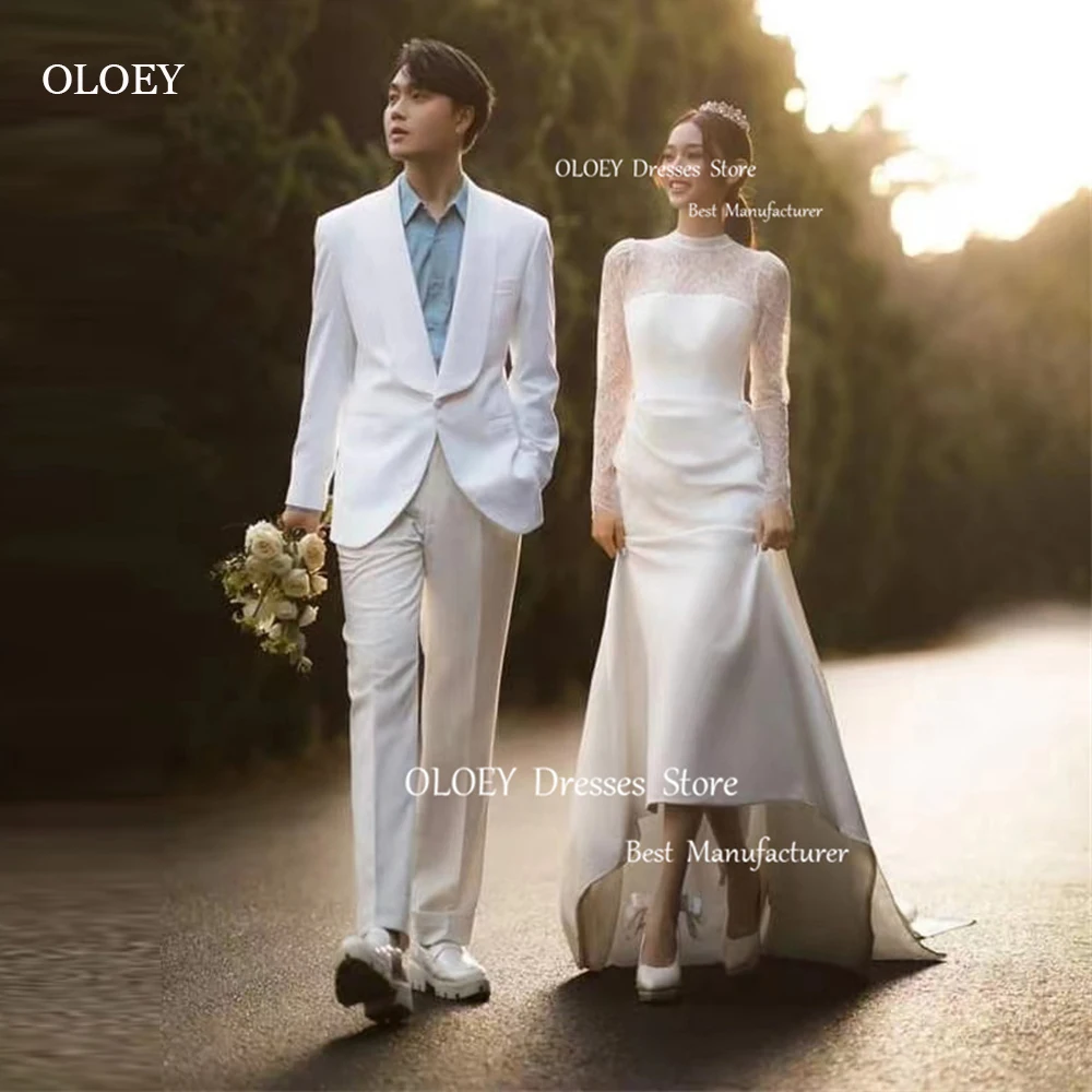 OLOEY Exquisite Short Wedding Dresses Sweetheart Spaghetti Straps