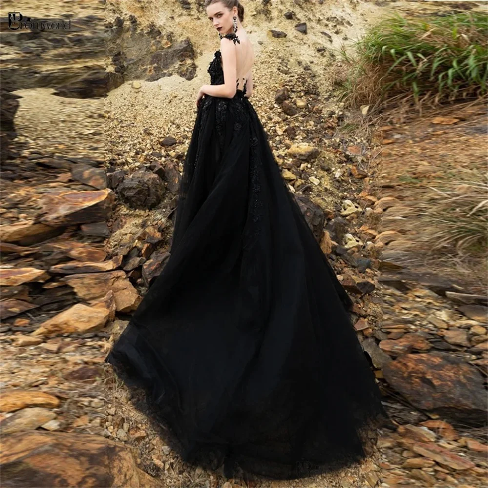 Gothic Black Lace Quinceanera Dresses Ball Appliques Lace Evening Wedding  Gowns | eBay
