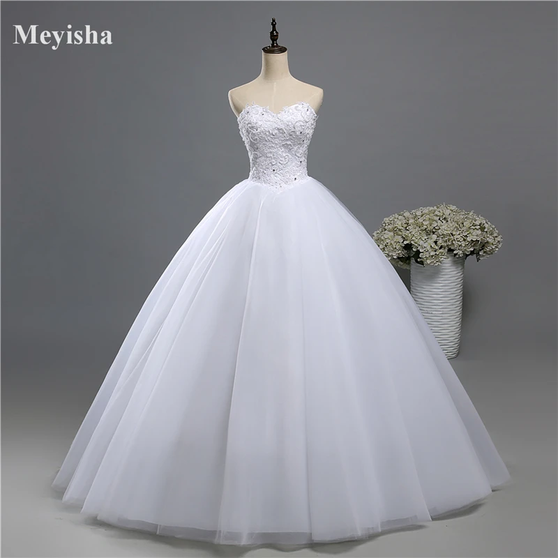 ZJ9066 2023 New Princess Lace Appliques Pearls Dress for Bridal Ball Gown Wedding Dresses Plus Size 1