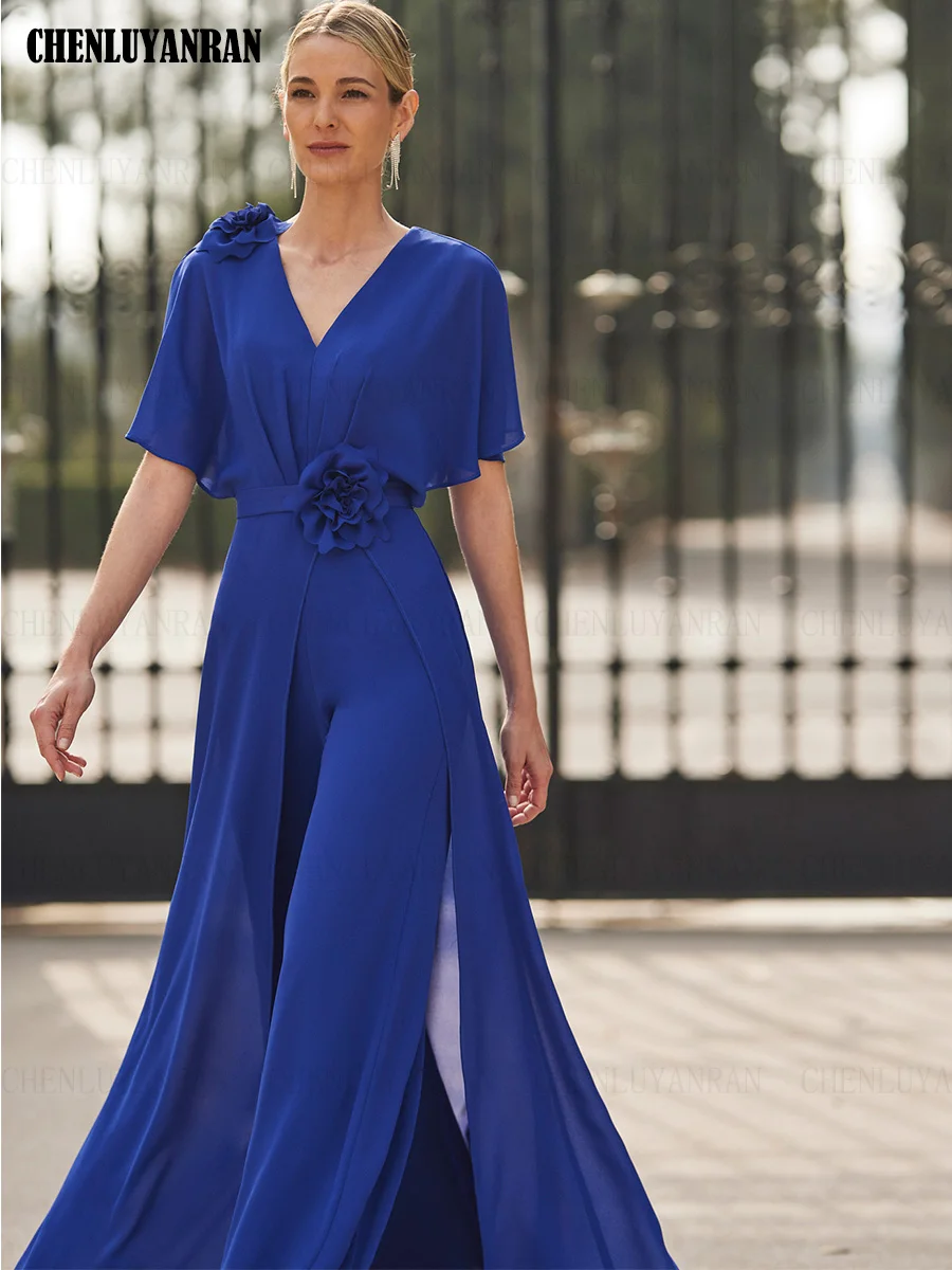 royal blue jumpsuit for weddings beaded dubai fashion elegant pant suit for  women vestido de fiesta
