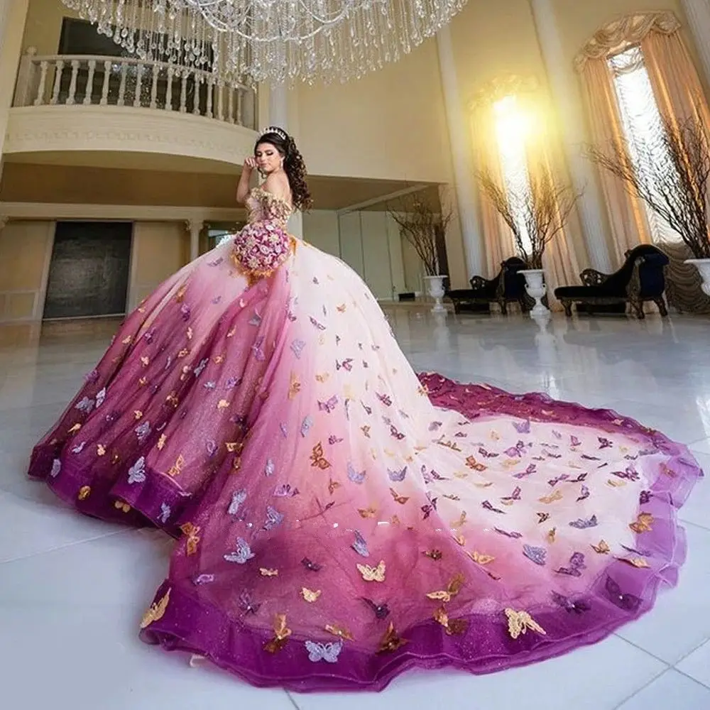 24+ Pink Butterfly Quinceanera Dresses