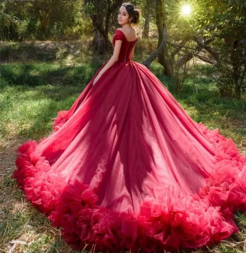 Buy Vestidos De XV Años Red Quinceanera Dresses Applique Beaded Arabic  Princess Dresses for 15 Years Mexican Girl Birthday Gown Online in India -  Etsy