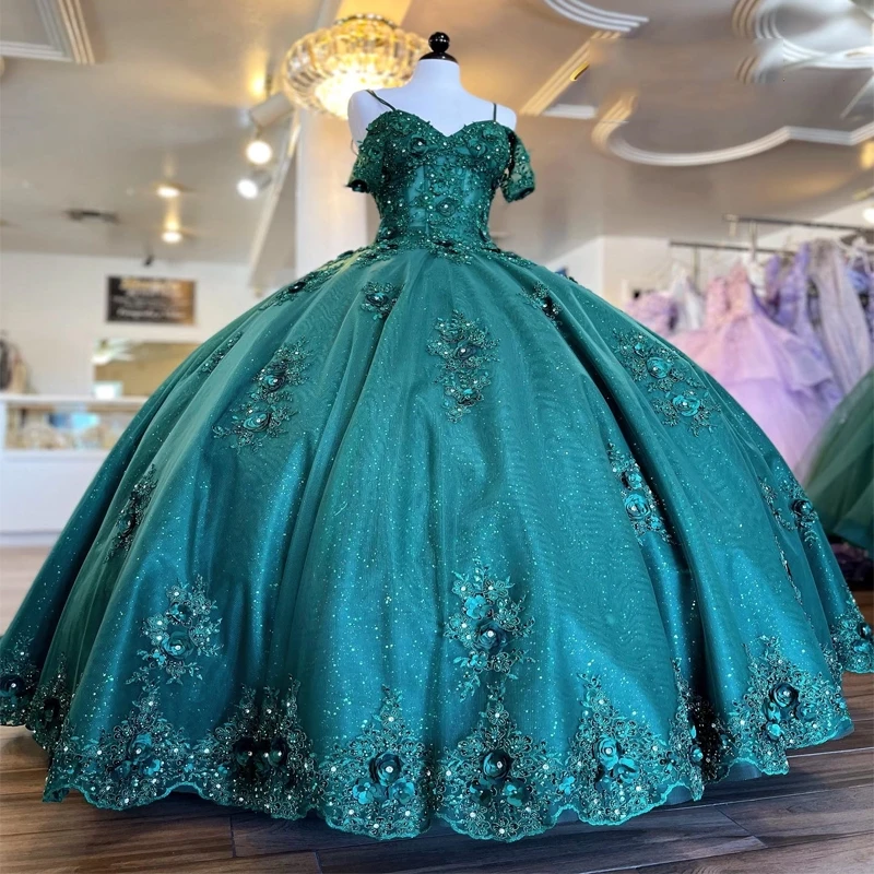 turquoise teal quinceanera dresses