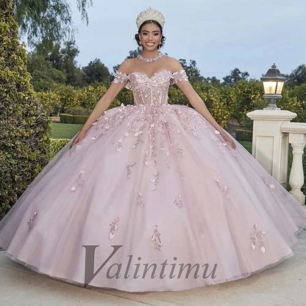 Valintimu Glamorous Quinceanera Dresses 2024 Tulle Corset Ball Goens Sweetheart Vestidos De Baile Made To Order Drop Shipping 1