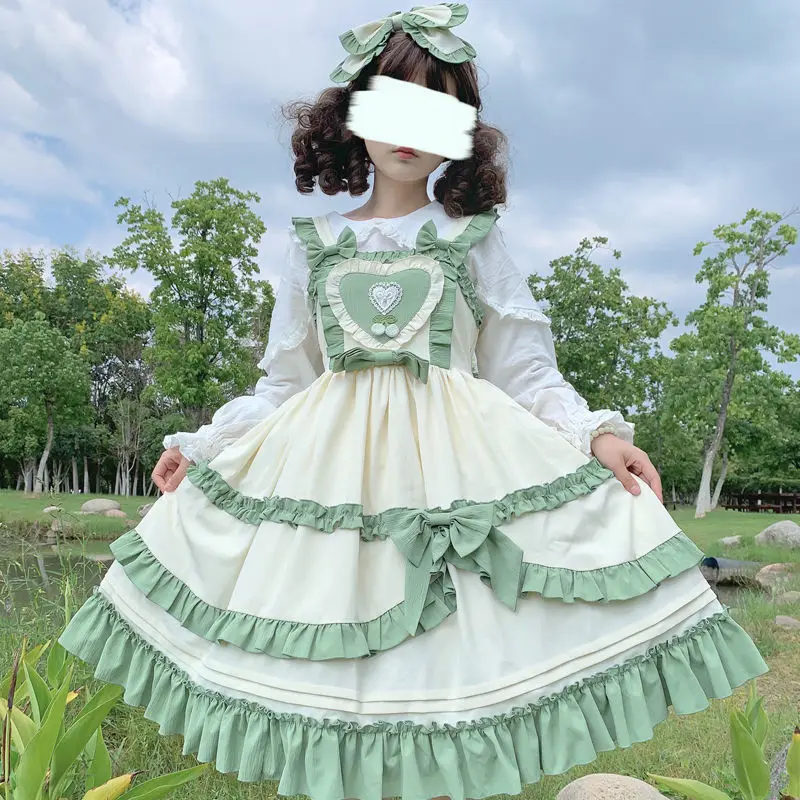 Japanese Sweet Kawaii Lolita Dress Women Victorian Vintage