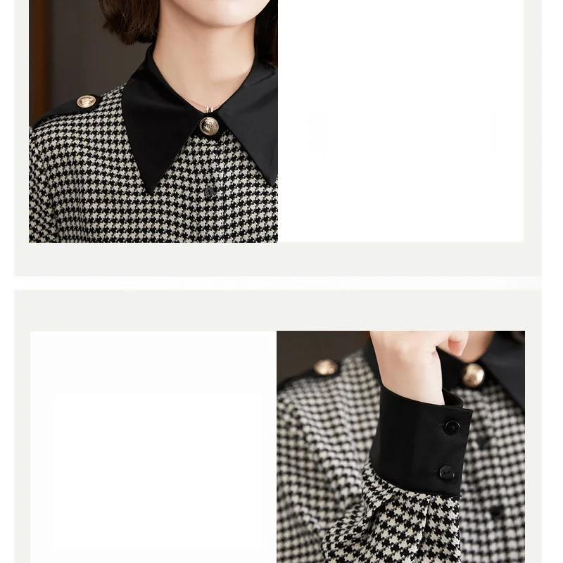 Blusas Mujer De Moda 2024 Chic Blouse Vintage Lapel Collar