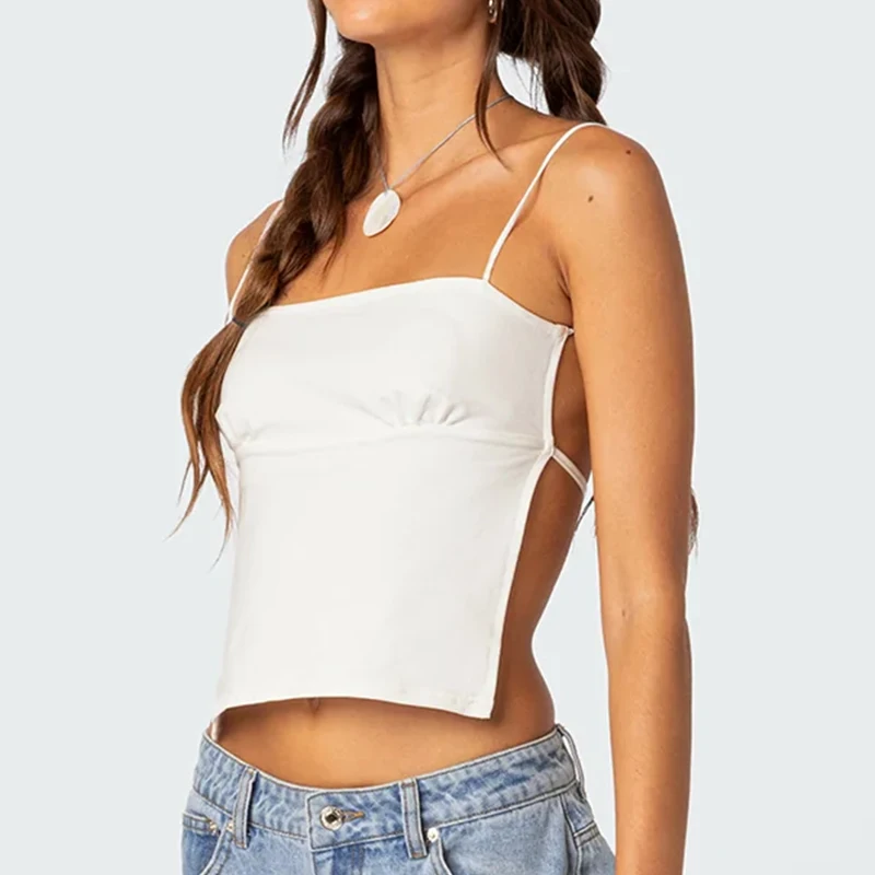 Women's Bra Summer Spaghetti Strap Vest Top Off Shoulder Camisole Satin Top  Sexy Backless Lace Female Bralette Underwear Camis, Beyondshoping