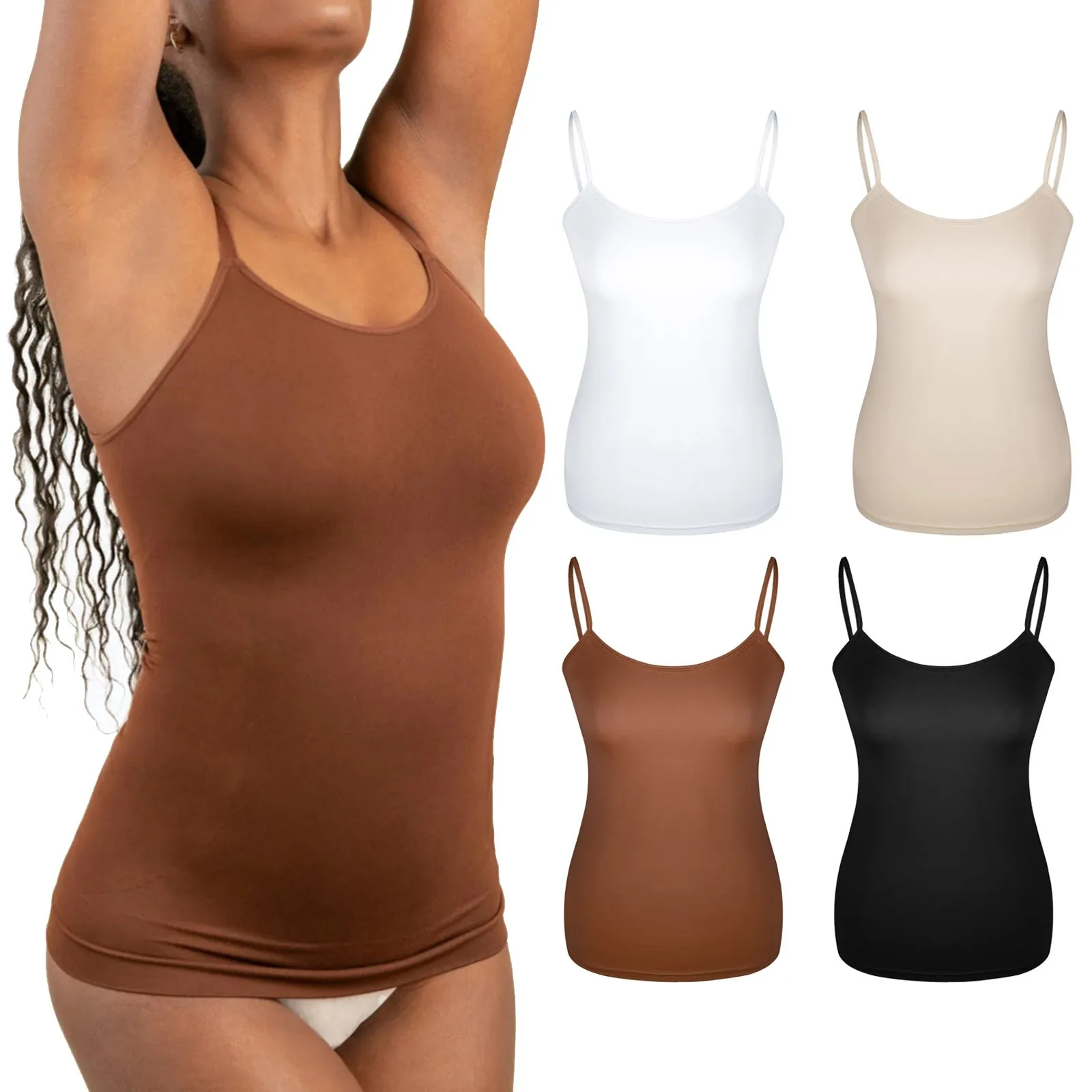 Women's Shapewear Camisole Tank Tops Scoop Neck Compression Cami