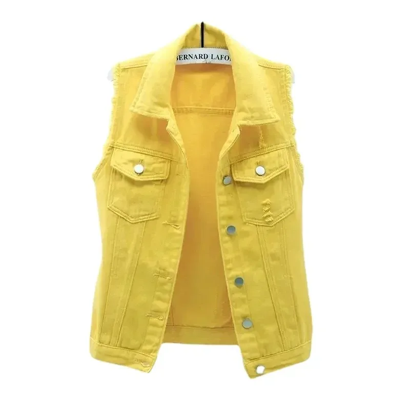 Women Denim Vest Autumn Winter Solid Casual Sleeveless Jackets