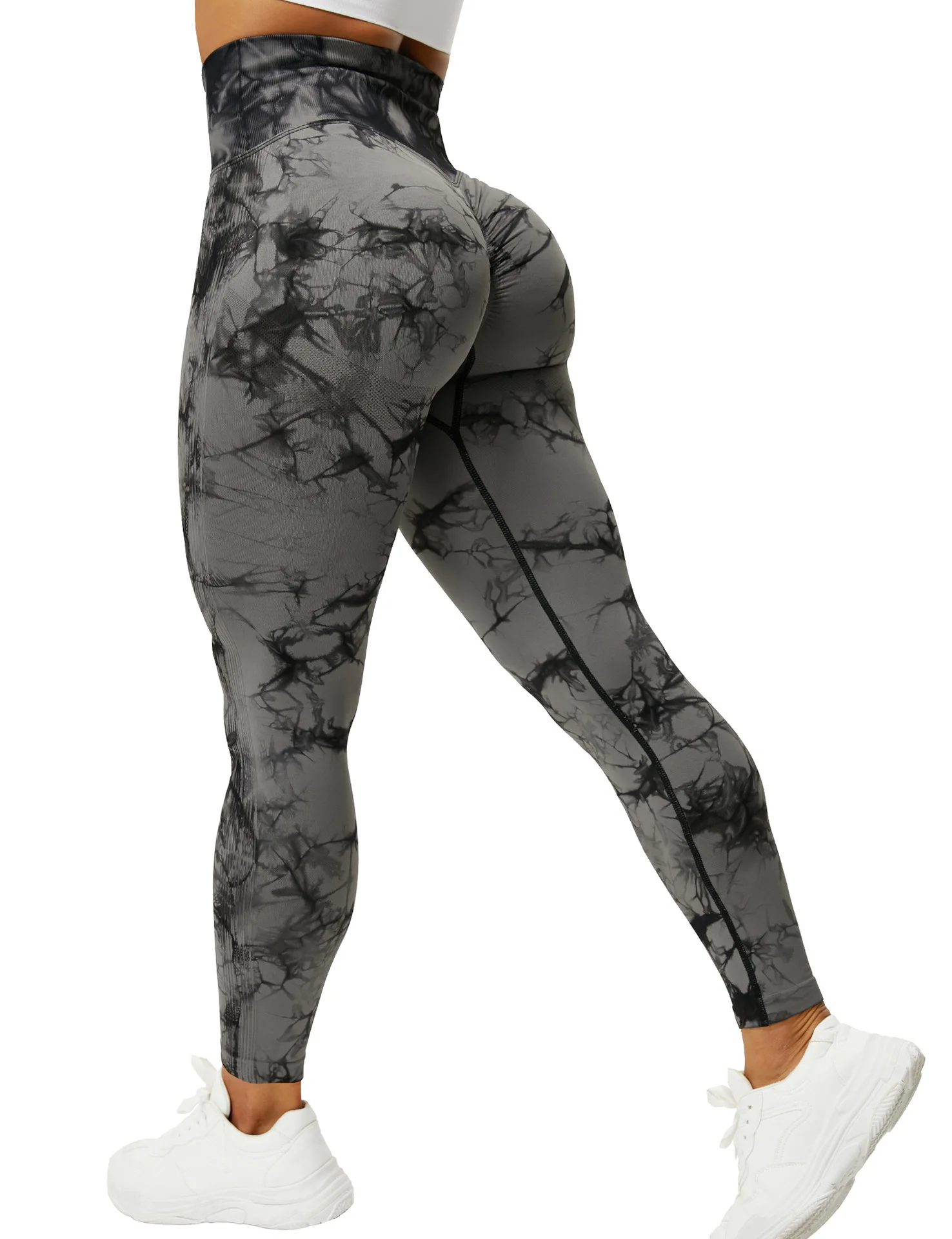 RUUHEE Crossover Seamless Leggings For Women Tie Dye Workout