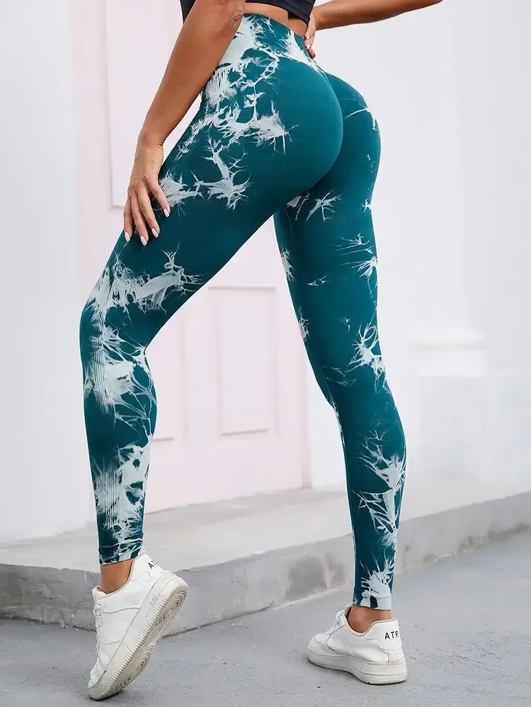 Fashion Tie-dye Gym Leggings Yoga Pants Casual Sports Tights Fitness High  Waist Training Leggings Women's Clothes Pantalon 30152, Beyondshoping