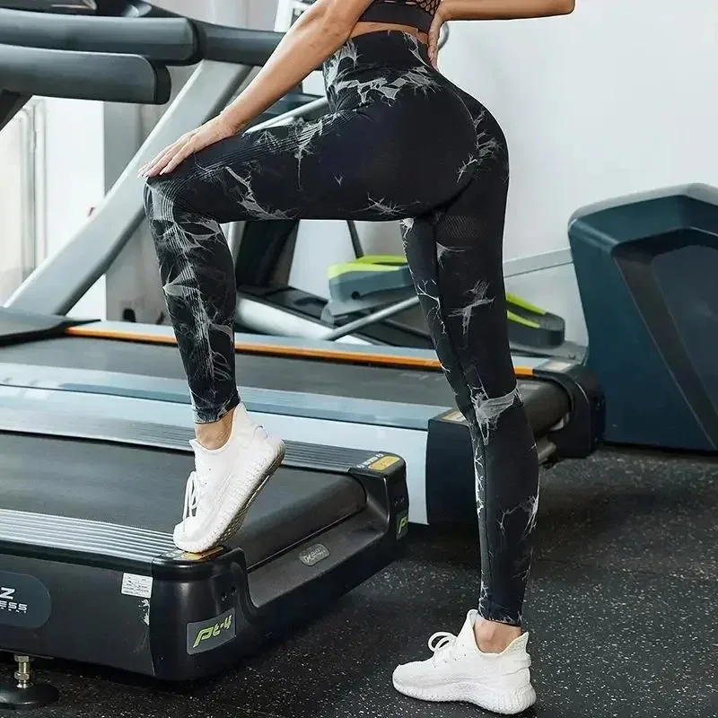Seamless Tie Dye Scrunch Yoga Leggings For Women High Waist Push Up Gym  Tights Tummy Control Workout Sport Fitness Pants Ladies, Beyondshoping