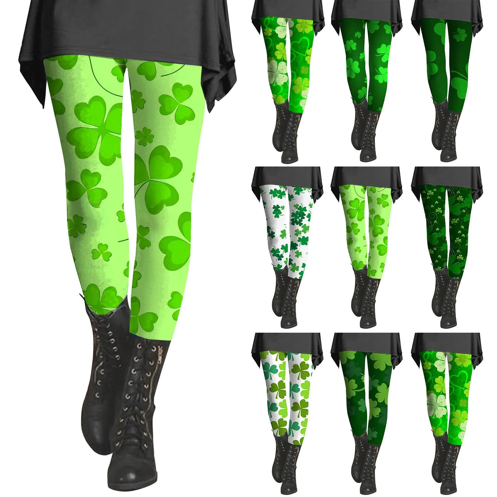 Woman St Patrick's Day Leggings Ladies Green Shamrock Printing Pants Tummy  Control Tights Workout Yoga Pants Stretch High Waist Slim Fit Running Gym  Sports Full Length Fitness Casual Pants Gift : 