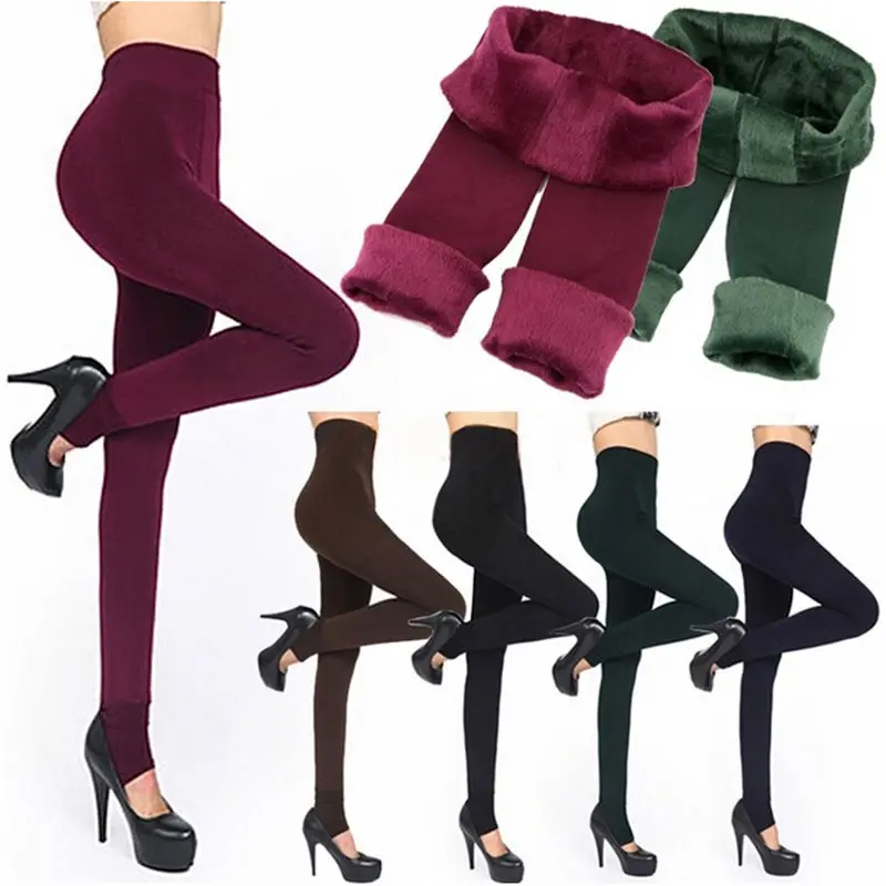 Women Winter Thick Leggings Pants Fleece Lined Thermal Stretchy Warm Soft  US | eBay