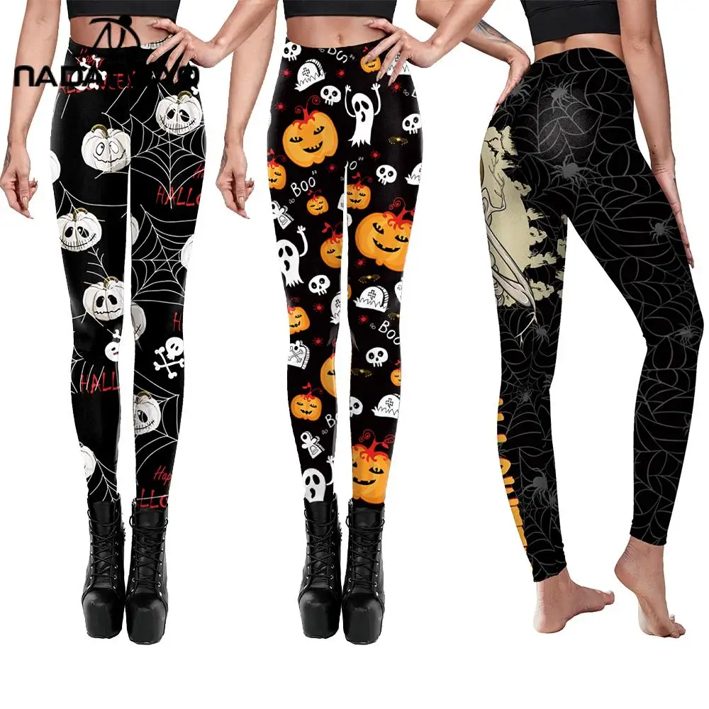 Nadanbao Halloween Pumpkin Print Yoga Pants Gym Leggings Women Seamless  Sports Leggings Women Workout Tights Running Fitness, Beyondshoping