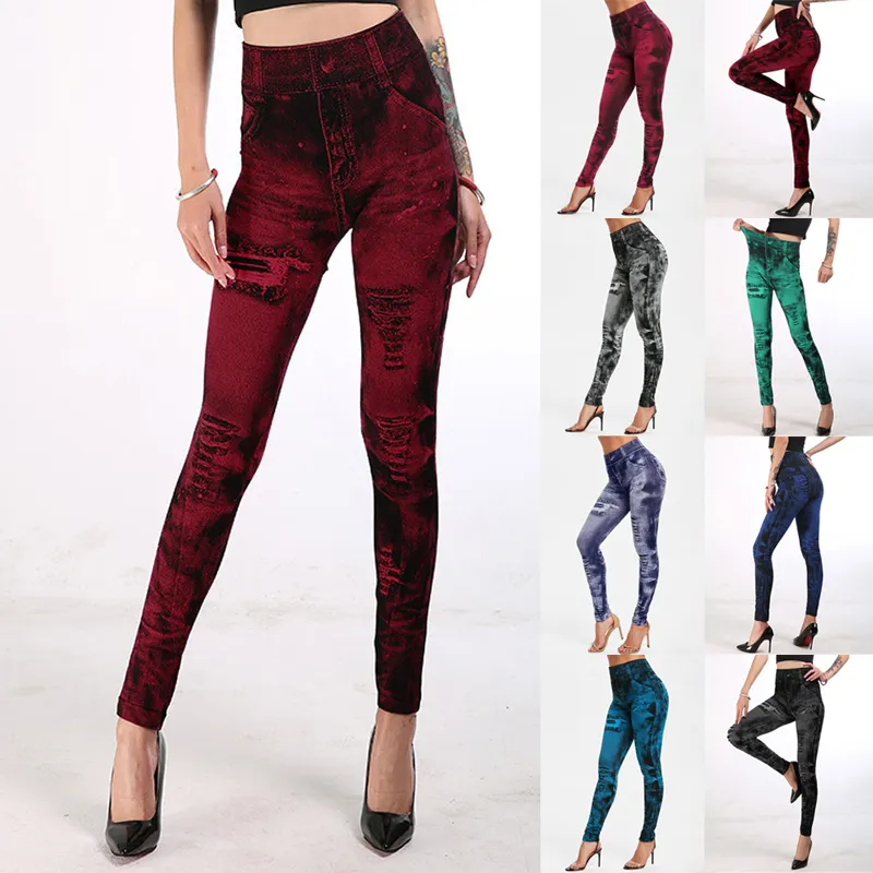 Wine High Waisted Tie Detail Jeggings