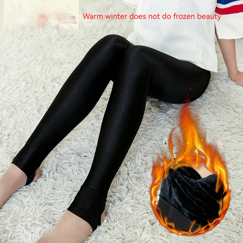 Women Warm Thick Leggings Winter High Waist Tights Leggins Elasticity  Velvet Legging Female Winter Outdoor Leggings