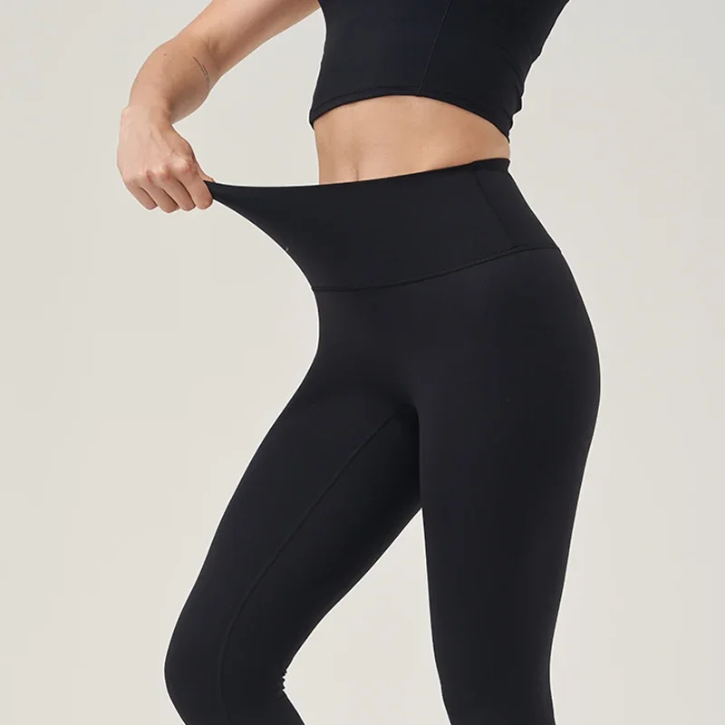 High Waist Naked Offline Yoga Pants For Women Solid Color Sports