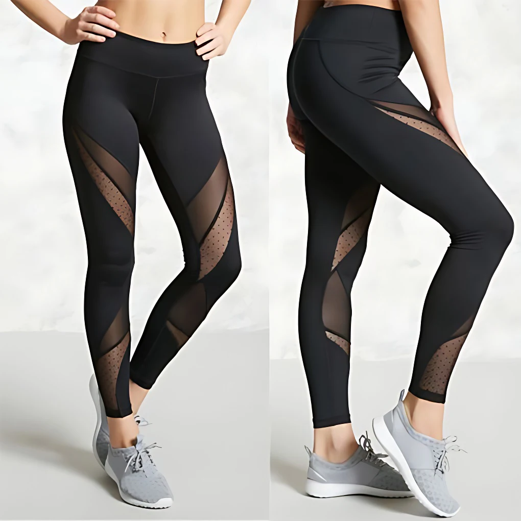 Black Stretchy And Comfortable Gym Leggings Workouts Fitness