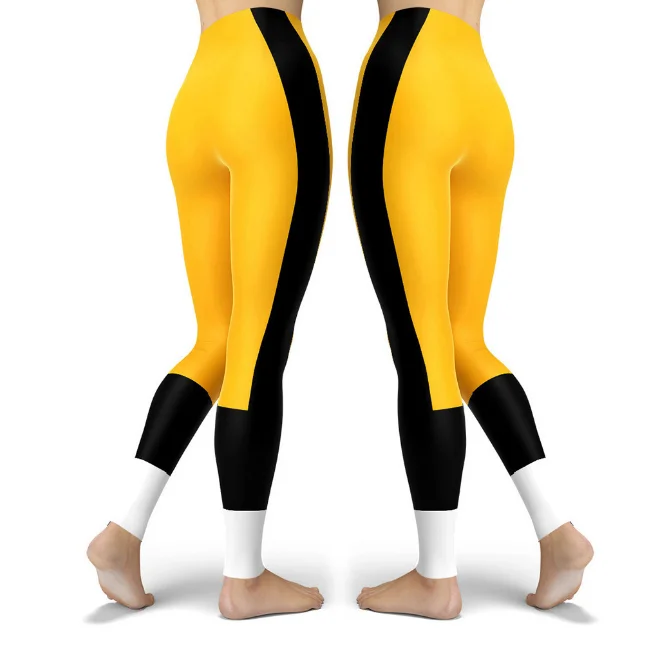 Girls Sports Leggings-Yellow Printed 3D model