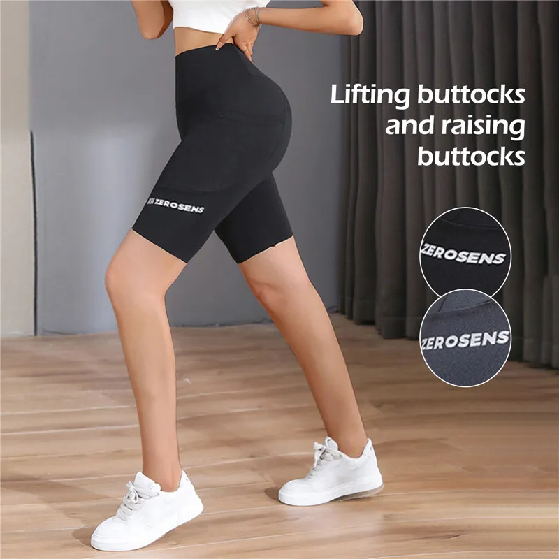 Elastic Waist Hotpants, Workout Yoga Casual Shorts For Spring & Summer, Women's Clothing, Summer Beach Side Split Hot Pants, Athletic Running Booty