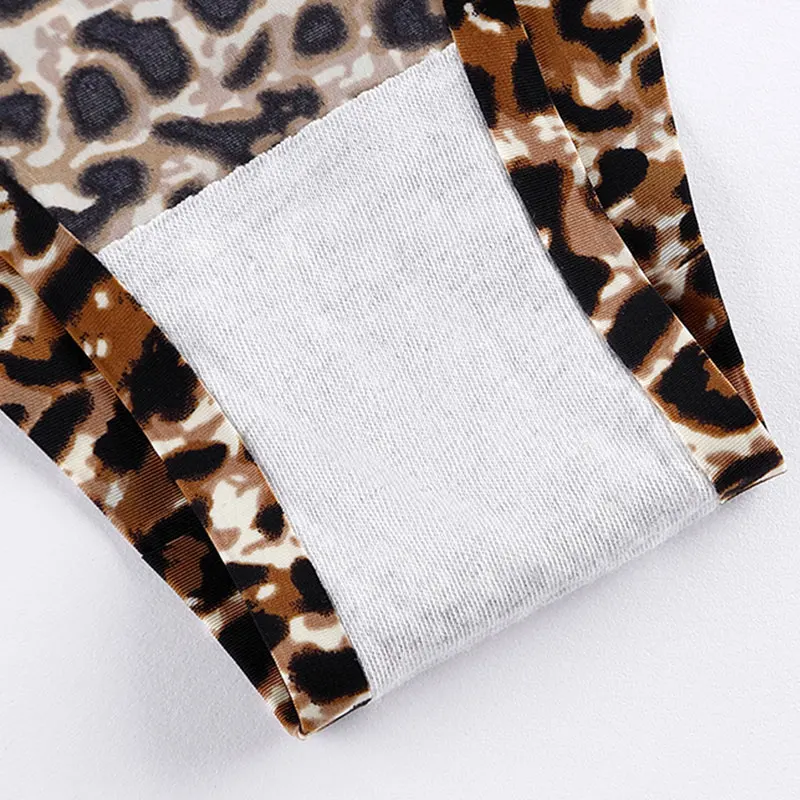 1pcs Women's Ladies Briefs Seamless Panties Leopard Pattern Print Thong  Knickers Underwear Low Waist Thin Triangle Pants, Beyondshoping