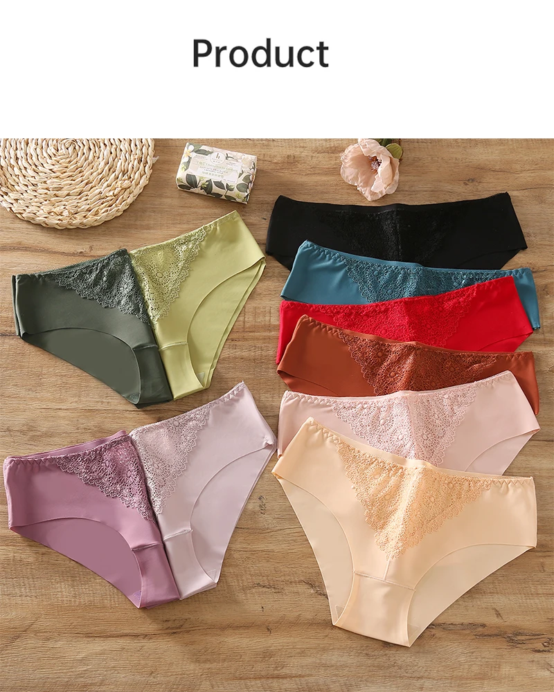 TrowBridge Sexy Lace Women's Panties Transparent Solid Lingerie Low Waist  Female Briefs Hollow Out Breathable Seamless Underwear