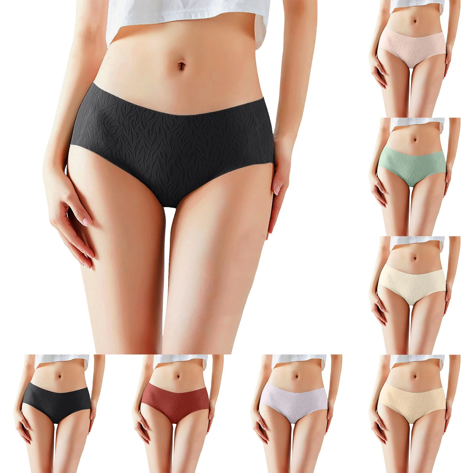 Women's Sexy Breathable Underwear Mid-Waist Panties Solid Color Underpant Briefs  Comfy French Cut Lingerie Seamless Beige at  Women's Clothing store