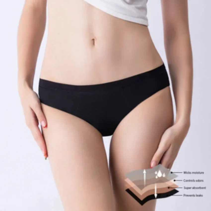 Cheap 4-5Pieces/Lot Mid Waist Pocket Physiological Panties Widened Side  Leakage Prevention Women Panty Three Layers of Anti-leakage Lady Underwear  Briefs