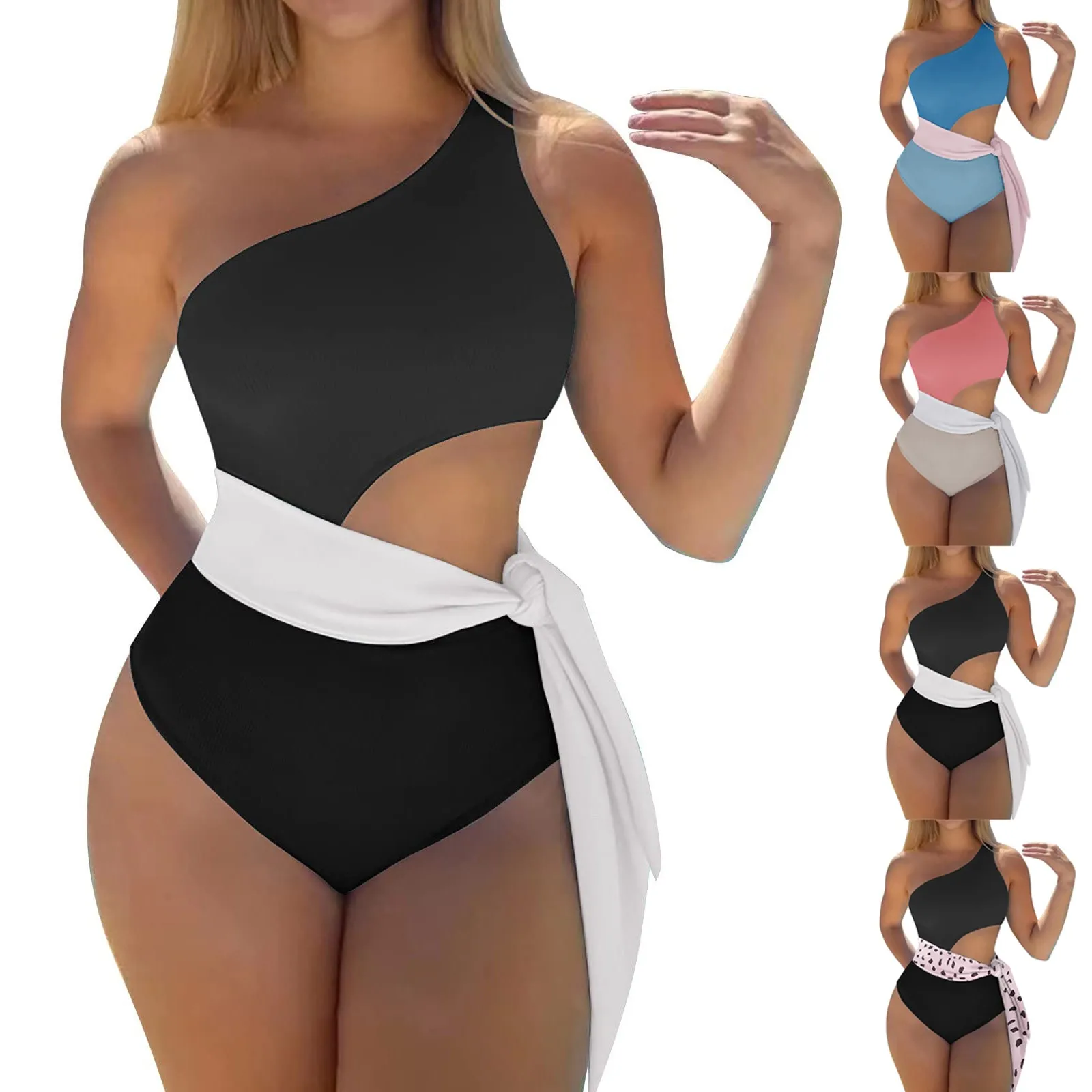 New Sexy Solid One Piece Swimsuit Women Swimwear Female One Shoulder  Bathing Suit Summer Beachwear Monokini Bathers 2024, Beyondshoping