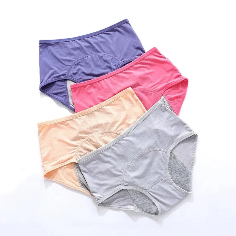 Womens Lady Mid-Waist Period Knickers Girls Cotton Leakproof Menstrual  Underwear
