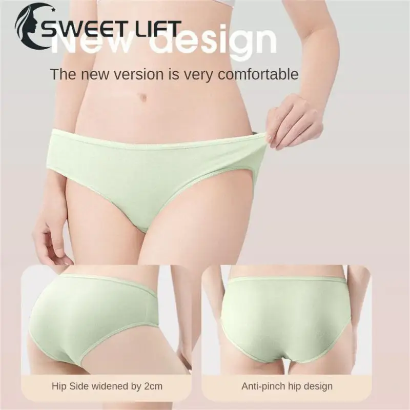 5pcs Women Disposable Underwear Soft Stretchy Breathable Pure Cotton Panties  For Pregnant Women Travel Colorful Pure Cotton