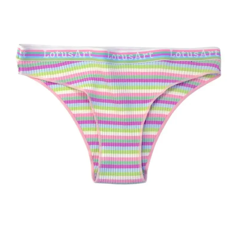 Women's Sexy Cotton Striped Panties Low Waist Comfortable