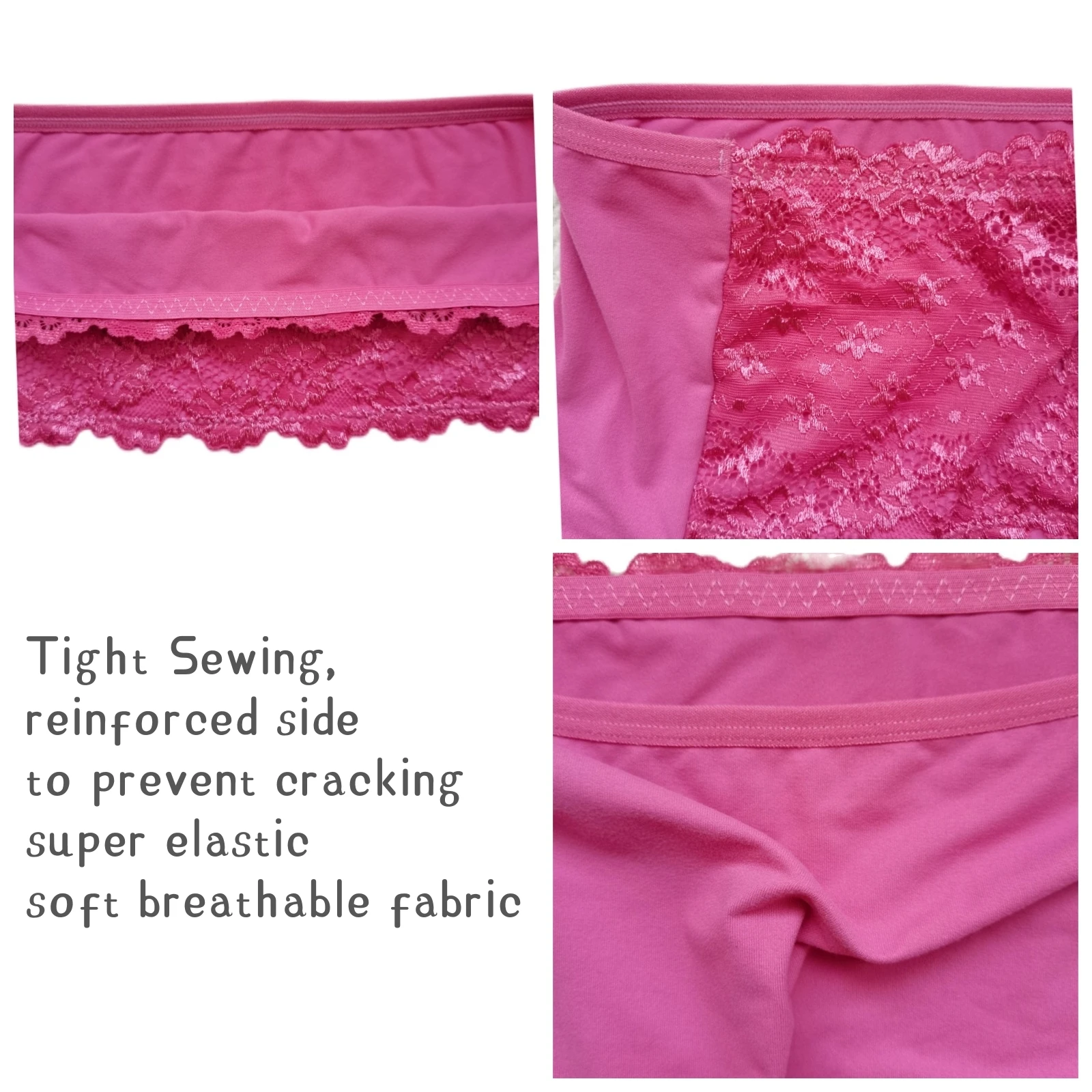 High-Rise Women's Underwear Plus Size Lace Panties Modal High