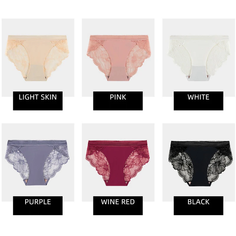 Sexy Women Lace Briefs High-Rise Hollow Out Transparent Panties Seamless  Breathable Women Underwear L-XXL Plus Size