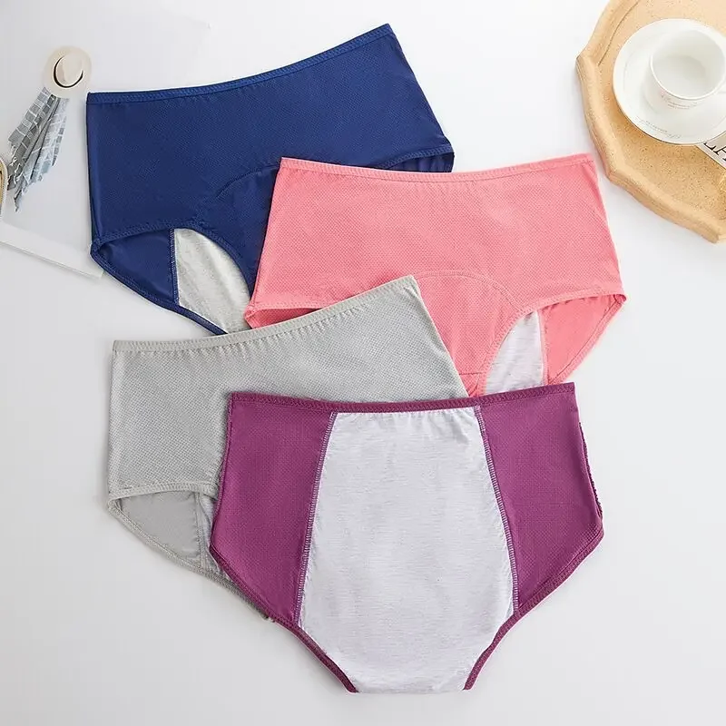 Women Menstrual Panties Comfort Leak Proof Underwear Physiological Pants  For Women Girls New-Purple-5XL 