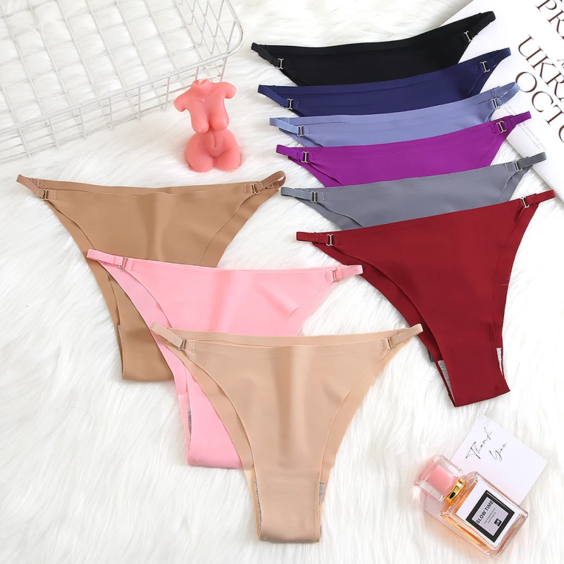 Women Sexy Thong Solid Cotton Seamless Underwear Lady G-string