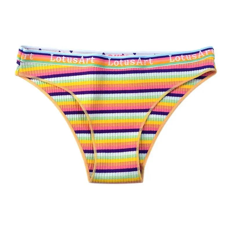 Women's Sexy Cotton Striped Panties Low Waist Comfortable