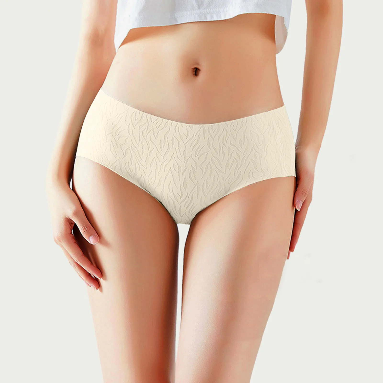 Women's Underwear Ice Silk Solid Sexy Panties Briefs Breathable 3