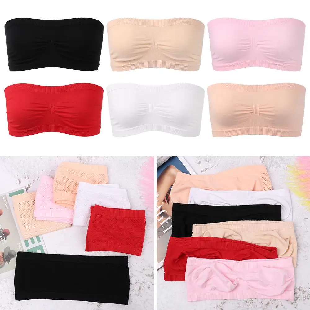 Women Invisible Sports Bra Elastic Wrapped Tube Top Strapless