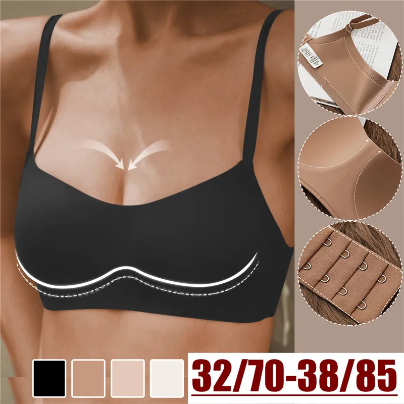 Women's Thin Bra with No Steel Ring Small Chest Large Size Gathered Breasts  Comfortable and Sexy Bra Thin (Beige, 34) at  Women's Clothing store