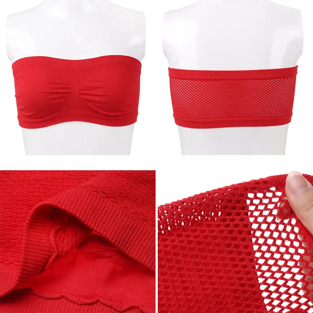 Women Seamless Strapless Bra High Elastic Wrapped Invisible Chest