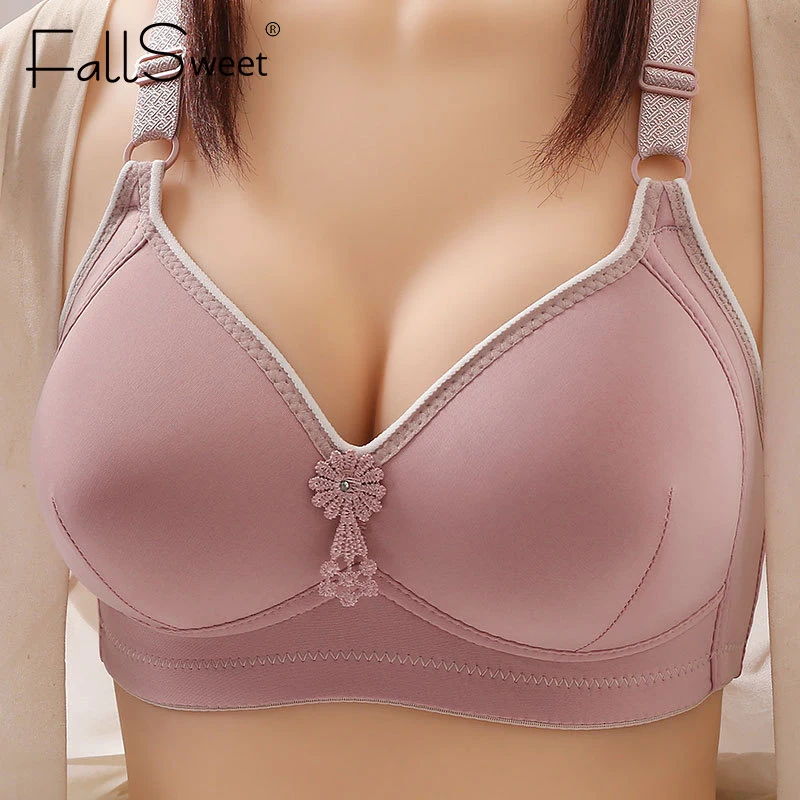 FallSweet Plus Size Bra Women Wireless Minimizer Underwear Sexy Lace Full  Cup Gathered Floral Brassiere - FALLSWEET - ThaiPick