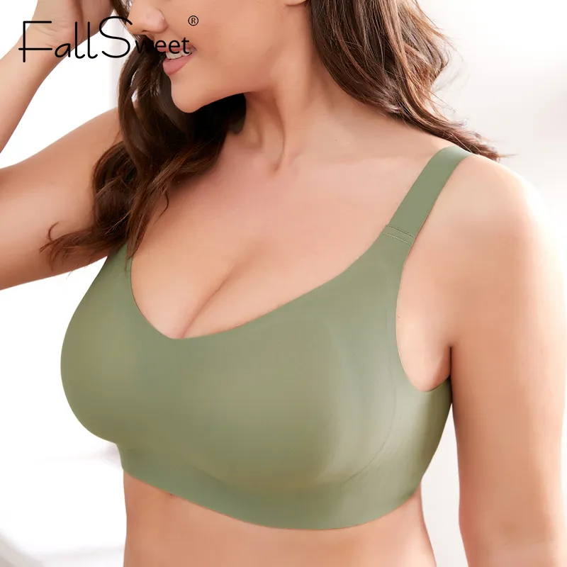 Cheap FallSweet No Wire Seamless Bra A B Cup Push Up Bras for