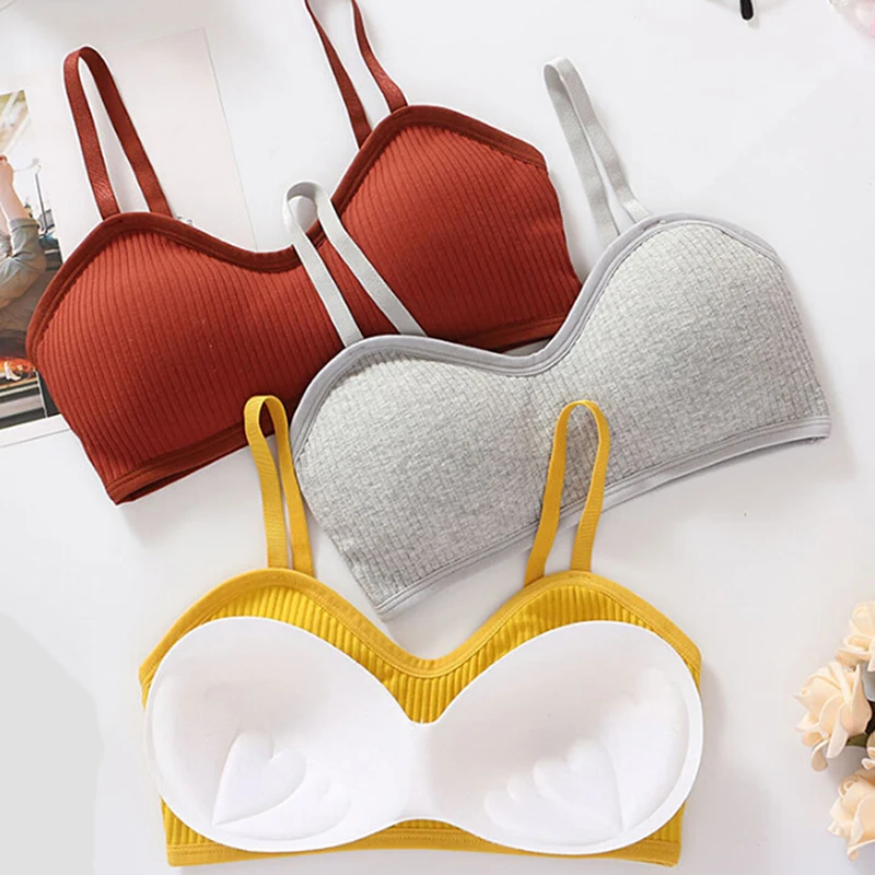 Wireless Women's Candy Color Bra Set Ribbed Seamless Female Lingerie Sexy  Hot Sexy Underwear Push Up A Solid Bra and Thong Combo - AliExpress