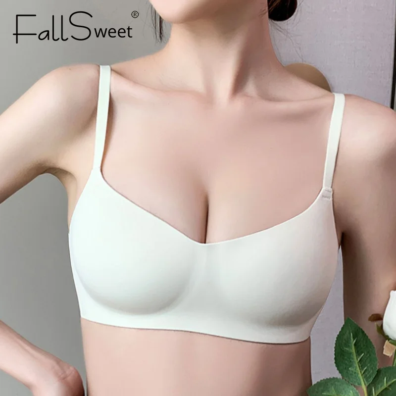 FallSweet Seamless Push Up Bra for Women Wireless Sexy Bralette Breathable  Girls Solid Color Bras Simple Lingerie AB Cup, Beyondshoping