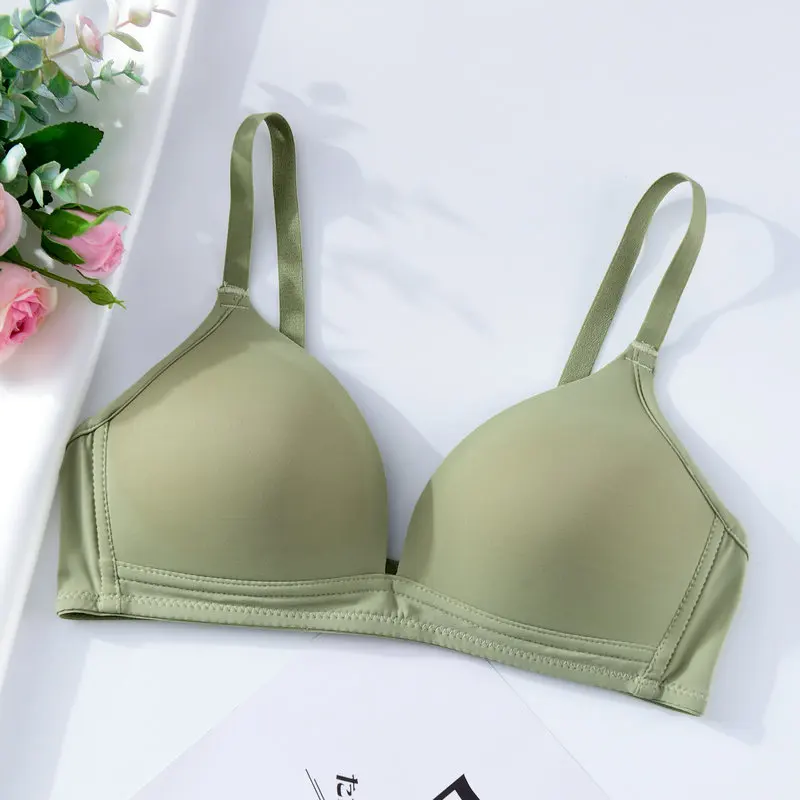 Women Bra Seamless Push Up Tops Sexy Underwear Wireless AB Cup Bras Comfort  Lingerie Solid Color Fashion Female Gather Bralette, Beyondshoping