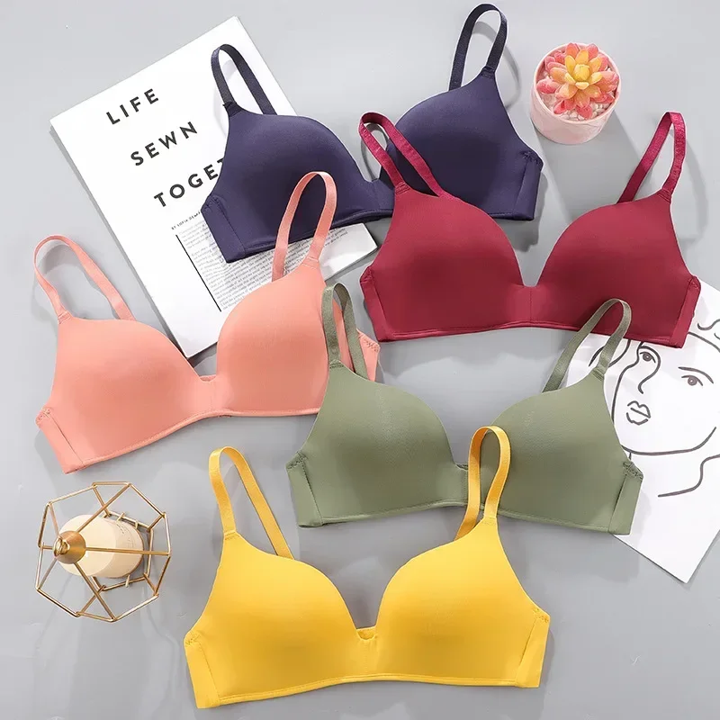 Women Seamless Bra Sexy No Wire Push Up Underwear Girls Students Breathable  Thin 10 Colors Bras Female's Bra Breathable Gathered, Beyondshoping